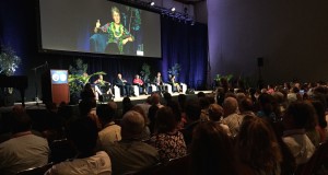 Sally Jewell, the United States Secretary of the Interior, speaks on a panel during the IUCN World Conservation Congress in Honolulu.Sally Jewell, the United States Secretary of the Interior, speaks on a panel during the IUCN World Conservation Congress in Honolulu.